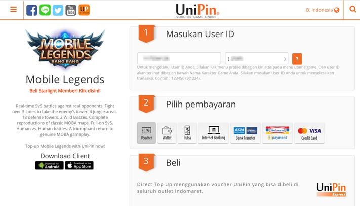 UniPin Pro FF Apk Mod Top Up Game FF, ML, Domino, PUBG DLL Gratis