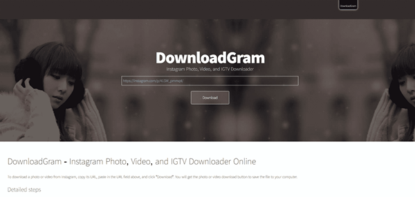 Cara Download IGTV Pada Situs DownloadGram
