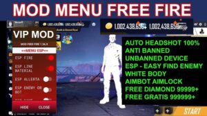 Link Download Mod Menu FF Auto Headshot Dan Unlimited Diamond